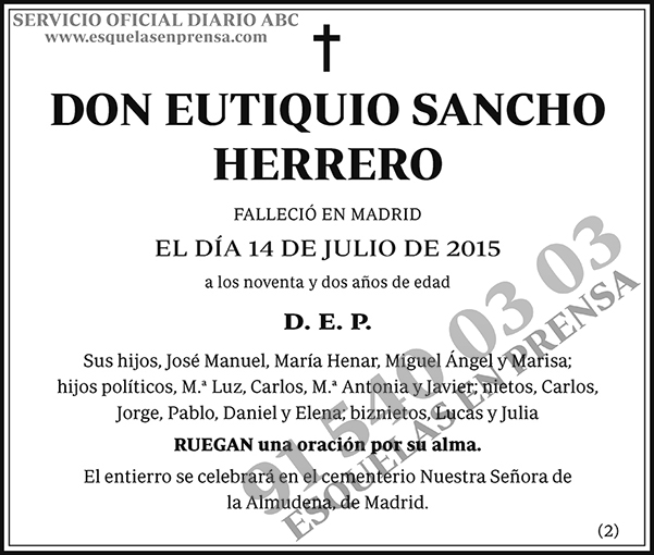 Eutiquio Sancho Herrero